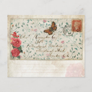 Floral Vintage Envelope Scrapbook Paper