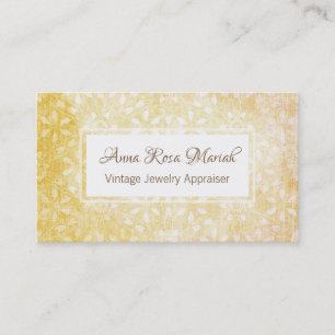 *~* Floral Vintage Honey Gold Yellow  Flowers Business Card