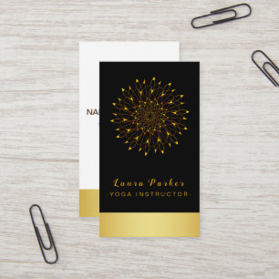 Floral Vintage Mandala Gold Lotus Yoga Holistic Business Card