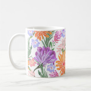 Floral vintage pattern, colorful flowers. coffee mug