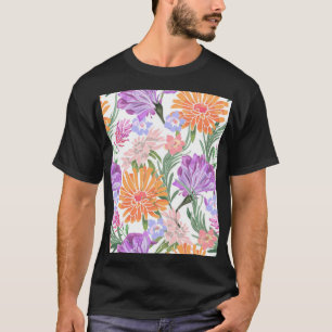Floral vintage pattern, colourful flowers. T-Shirt