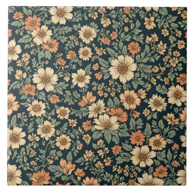 Floral vintage pattern  tile (Front)