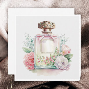 Floral Vintage Perfume Bottle Flat Card
