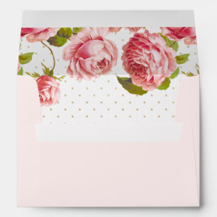 Floral Vintage Pink Roses Custom Bridal Shower Envelopes