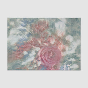 Floral Vintage Pink Teal White Blue Texture Tissue Paper