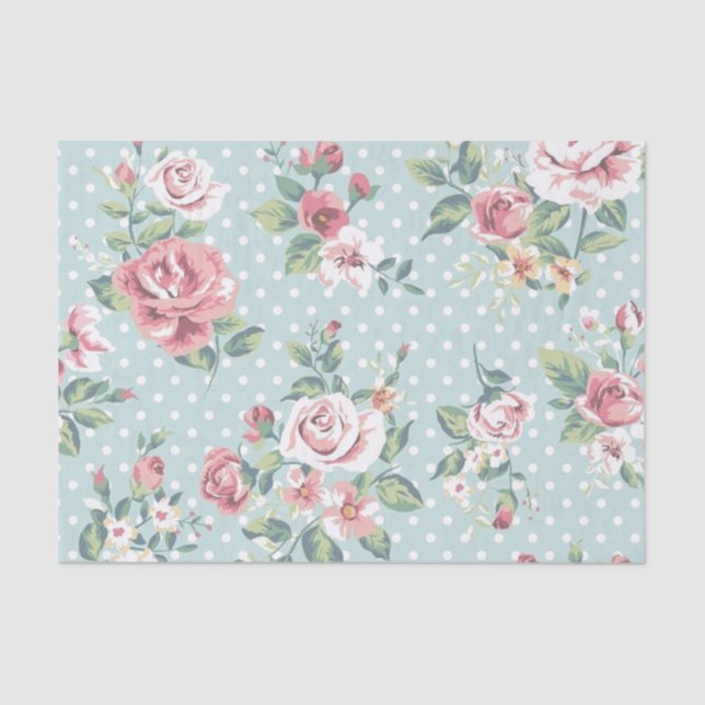 Floral Vintage Print Tissue Paper (Front)