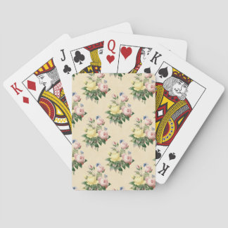 Floral vintage rose flower pattern playing cards
