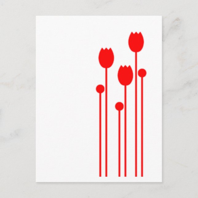 Floral Vintage rot red Postcard (Front)