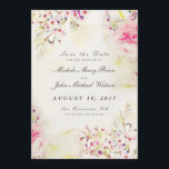 Floral Vintage Save The Date Photo Flat Card<br><div class="desc">Customise this Stylish Beautiful Watercolor Pretty Floral Save The Date Flat Card, with vintage boho bohemian feel, fully customisable and set as a template for your easy customisation. On the back side is a template photo, which you change with your favourite image, framed with the same floral design as on...</div>