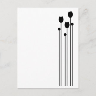 Floral Vintage schwarz Postcard