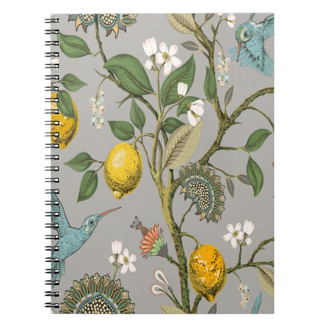 Floral Vintage seamless pattern. Botanical wallpap Notebook (Front)