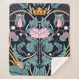 Floral vintage seamless pattern. Modern vintage fl Sherpa Blanket