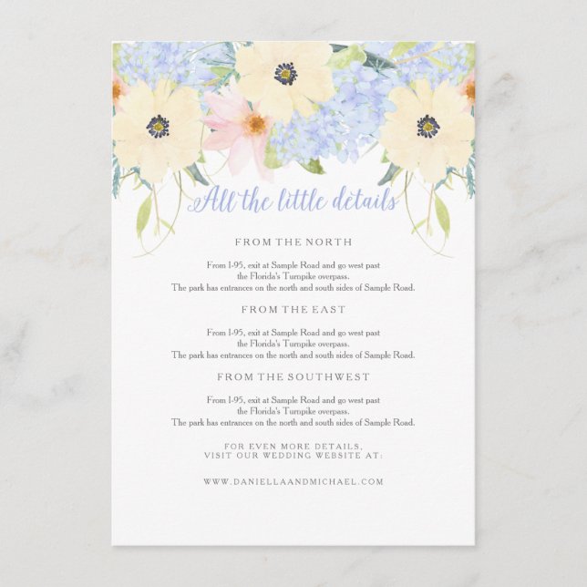 Floral Vintage Spring Wedding Insert Card (Front)