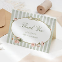 Floral Vintage Stile Fall Baby Shower Thanks Card
