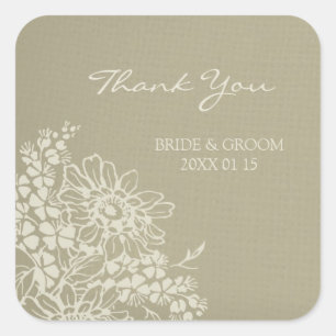 Floral Vintage Thank You Wedding Favour Tags
