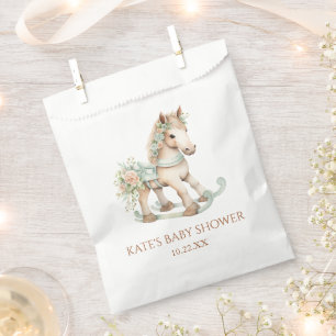 Floral Vintage Toy Rocking Horse Baby Shower Favour Bags