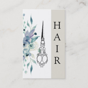 *~* Floral  Vintage Victorian Scissors HAIR SYLIST Business Card
