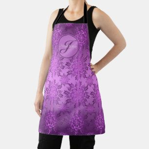 Floral vintage violet pattern apron