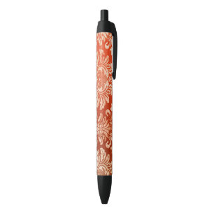 Floral vintage wallpaper background black ink pen