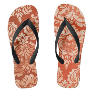 Floral vintage wallpaper background flip flops