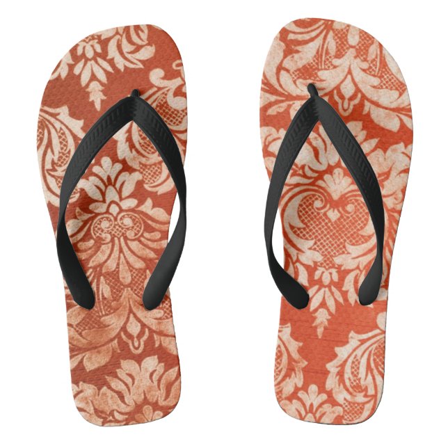 Floral vintage wallpaper background flip flops (Footbed)