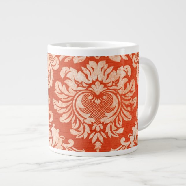 Floral vintage wallpaper background large coffee mug (Front Right)