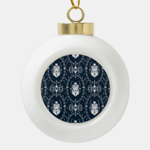 Floral Vintage Wallpaper Seamless Background Ceramic Ball Christmas Ornament