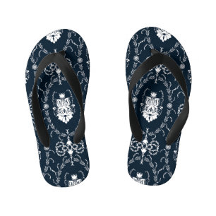 Floral Vintage Wallpaper Seamless Background Kid's Flip Flops