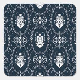 Floral Vintage Wallpaper Seamless Background Square Sticker