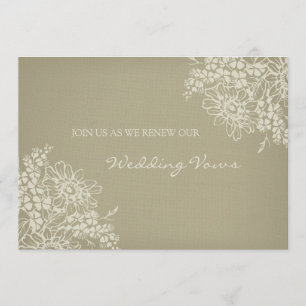 Floral Vintage Wedding Vow Renewal Invitation