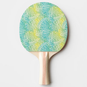 Floral Vintage Yellow And Blue Gradient Ping Pong Paddle