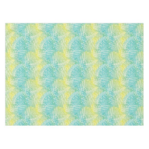 Floral Vintage Yellow And Blue Gradient Tablecloth