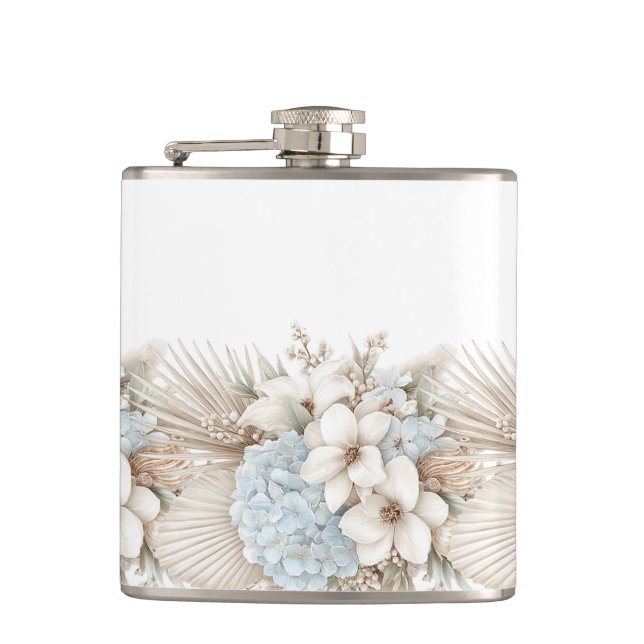 Floral Vinyl Wrapped Flask (Front)