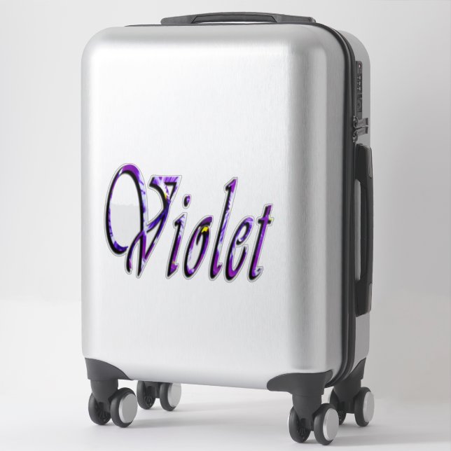 Floral Violet Girls Name Logo, (Suitcase)
