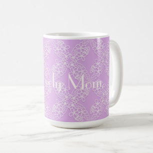 floral violet lace pattern coffee mug