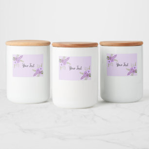 Floral Violet Lavender Watercolor  Food Label