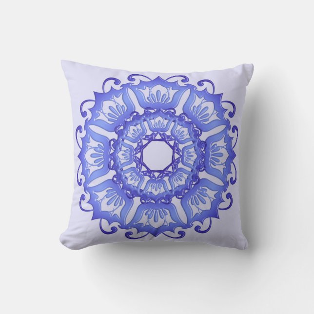 Floral violet mandala. cushion (Front)
