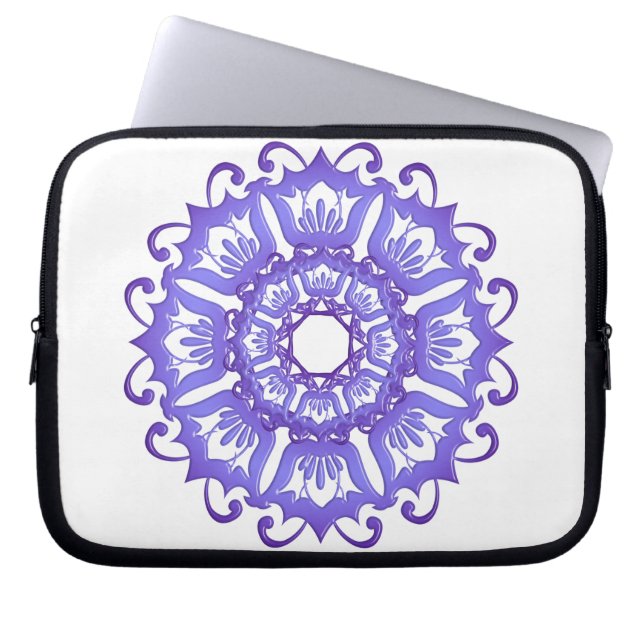 Floral violet mandala. laptop sleeve (Front)