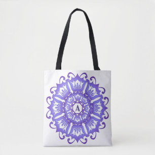 Floral violet mandala. tote bag