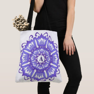 Floral violet mandala. tote bag