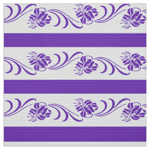 Floral violet stripes pattern fabric