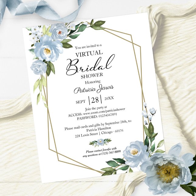 Floral Virtual Bridal Shower Budget Invitation (Creator Uploaded)