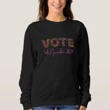 Floral "Vote" Black sweatshirt