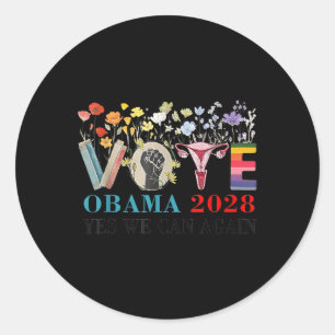 Floral Vote Obama 2028 Lets Fix This President 202 Classic Round Sticker