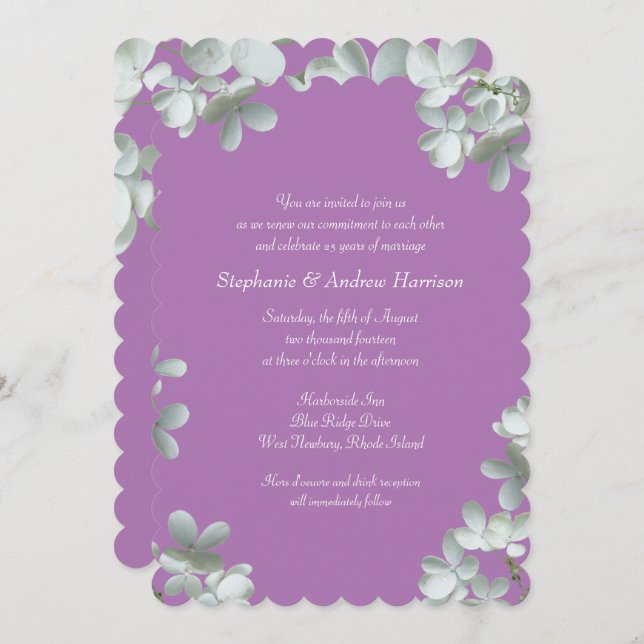 Floral Vow Renewal Ceremony Scripture Invitation (Front/Back)