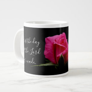 Floral w/ Verse; red rose blossom, Psalm 118:24 Large Coffee Mug