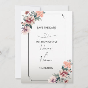 Floral walima invitation 