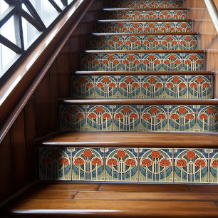 Floral Wall Decor Art Nouveau Vintage Deco Tile