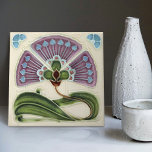 Floral Wall Decor Art Nouveau Vintage Deco Tile<br><div class="desc">Welcome to CreaTile! Here you will find handmade tile designs that I have personally crafted and vintage ceramic and porcelain clay tiles, whether stained or natural. I love to design tile and ceramic products, hoping to give you a way to transform your home into something you enjoy visiting again and...</div>