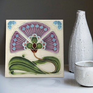 Floral Wall Decor Art Nouveau Vintage Deco Tile